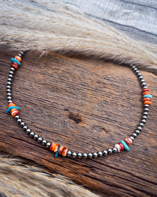 Caldera Spiny Oyster and Sleeping Beauty Turquoise Necklace