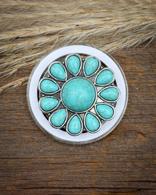 Turquoise Daisy Concho Magnetic Phone Grip & Stand