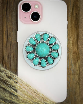 Turquoise Daisy Concho Magnetic Phone Grip & Stand