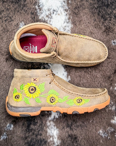Bramble Twisted X Chukka Driving Moc - Bomber and Sunflower on cowhide.