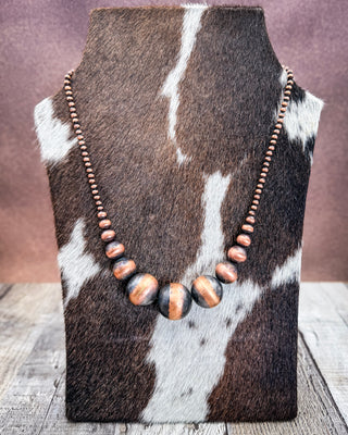 Westward Rise Graduated Copper Pearl Necklace