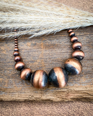 Westward Rise Graduated Copper Pearl Necklace