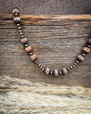 Copperline Fluted Copper Pearl Necklace