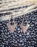 Mesa Sunrise Fashion Dangle Earrings displayed on beans and wheat.