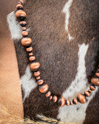 Ranch Rhythm Graduated Copper Pearl Necklace