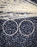 High Desert Concho Fashion Hoops displayed on beans and wheat.