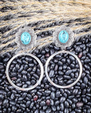 Blue Mesa Fashion Hoops displayed on beans and wheat.