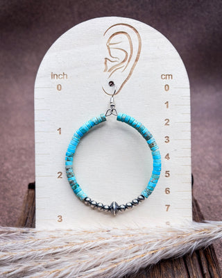 Rowan Variscite Hoop Earrings with Sterling Pearls