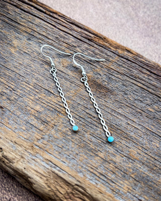 Dot Turquoise Twisted Wire Earrings by Katrina Tsosie