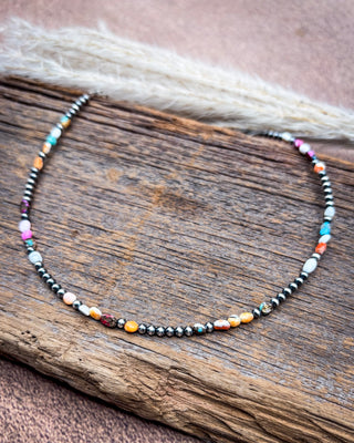 Desert Sunrise Kingman Dahlia Beaded Necklace