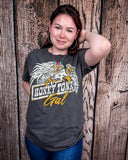Honky Tonk Eagle Distressed Graphic Tee - Faded Black