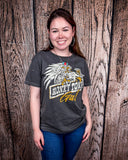 Honky Tonk Eagle Distressed Graphic Tee - Faded Black