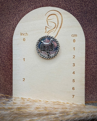 Lucky Saddle Medallion Fashion Stud Earrings