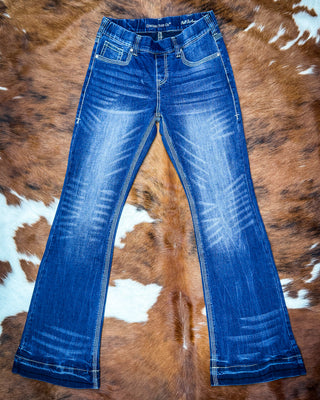 Arrows Pull On Trouser Jeans in Medium Wash by Cowgirl Tuff