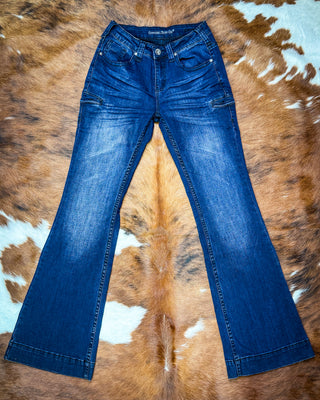Sapphire Sport Trouser Jeans in Dark Wash by Cowgirl Tuff