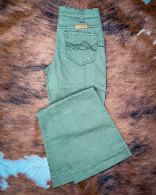 Carpenter Trouser Jeans in Army Green by Cowgirl Tuff