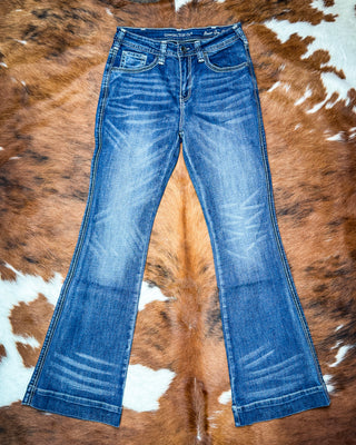 Never Give Up Trouser Jeans in Dark Wash by Cowgirl Tuff