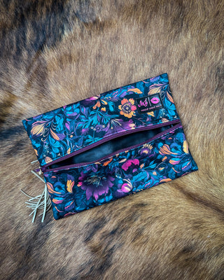 Jewel Printed Velvet Makeup Bag by Makeup Junkie Bags