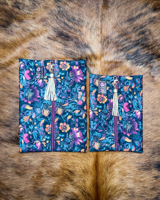 Jewel Printed Velvet Makeup Bag by Makeup Junkie Bags