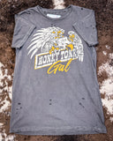 Honky Tonk Eagle Distressed Graphic Tee - Faded Black