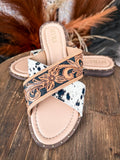Myra Bag - Chappy Western Hand-Tooled & Hair On Sandals