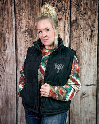 Boot Stitch Puffer Vest in Black