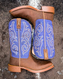 Front view of the Azalea Twisted X Women's 11" Tech X Boot displayed on cowhide.