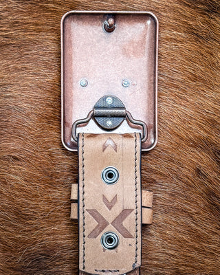 Aquila Southwestern Leather Belt in Tan by Hooey