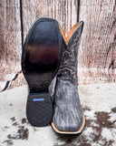 Front and bottom view of the Nova Twisted X Women's 11" Tech X Boot displayed on cowhide.
