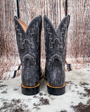 Back view of the Nova Twisted X Women's 11" Tech X Boot displayed on cowhide with a wood backdrop.