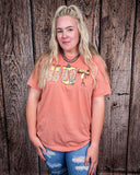 Blooming Cowgirl Essentials Graphic Tee - Coral