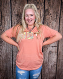 Blooming Cowgirl Essentials Graphic Tee - Coral