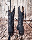 Back view of the Coal Canyon Circle G Boots in a wood backdrop.