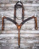 Crystal Collection Breast Collar and Browband Headstall displayed on a wood background.