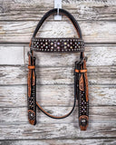 Crystal Collection Browband Headstall displayed on a wood background.