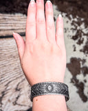 The Sable Sun Cuff Fashion Bracelet modeled.