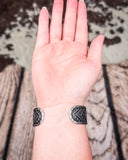 The Sable Sun Cuff Fashion Bracelet modeled.