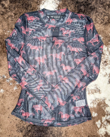 Black Horse Mesh Top