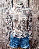 Rodeo Collage Mesh Top