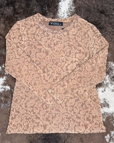 Burnout Mesh Top - Camel