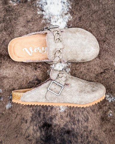 Iris Tooled Slip on Mule in Taupe by Very G