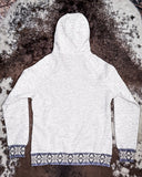 Back view of the Trophy Ladies Hooey Hoodie in Oatmeal on cowhide.