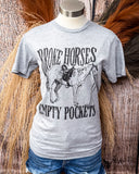 Broke Horses Empty Pockets Graphic Tee displayed on mannequin.