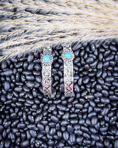 Thunderbird Hoop Fashion Earring - Silver/Turquoise