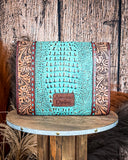 Crocstar Embossed Croc Crossbody Purse