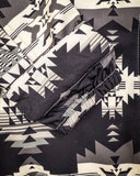 Zoom in of the scrunchie wrist detail that is inside of the sleeve on the Aztec City Soft Shell Jacket.