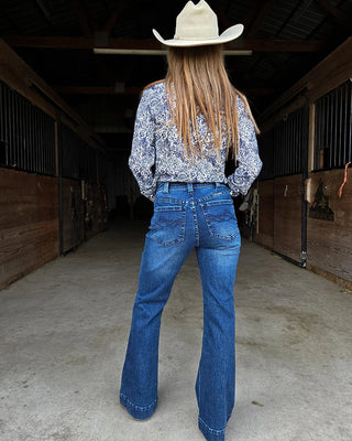 Button Up Dark Trouser Jeans by Cowgirl Tuff