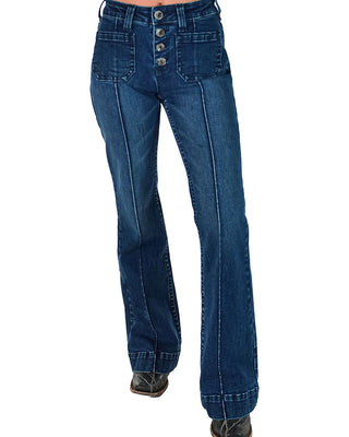 Button Up Dark Trouser Jeans by Cowgirl Tuff
