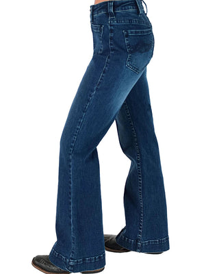 Button Up Dark Trouser Jeans by Cowgirl Tuff
