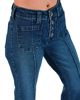Button Up Dark Trouser Jeans by Cowgirl Tuff